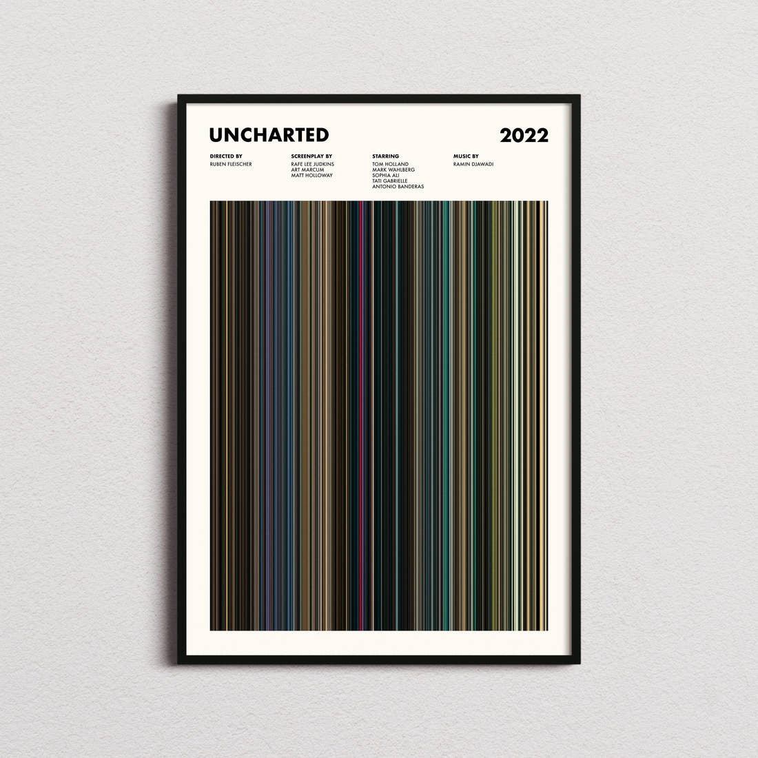 Uncharted Movie Barcode Poster