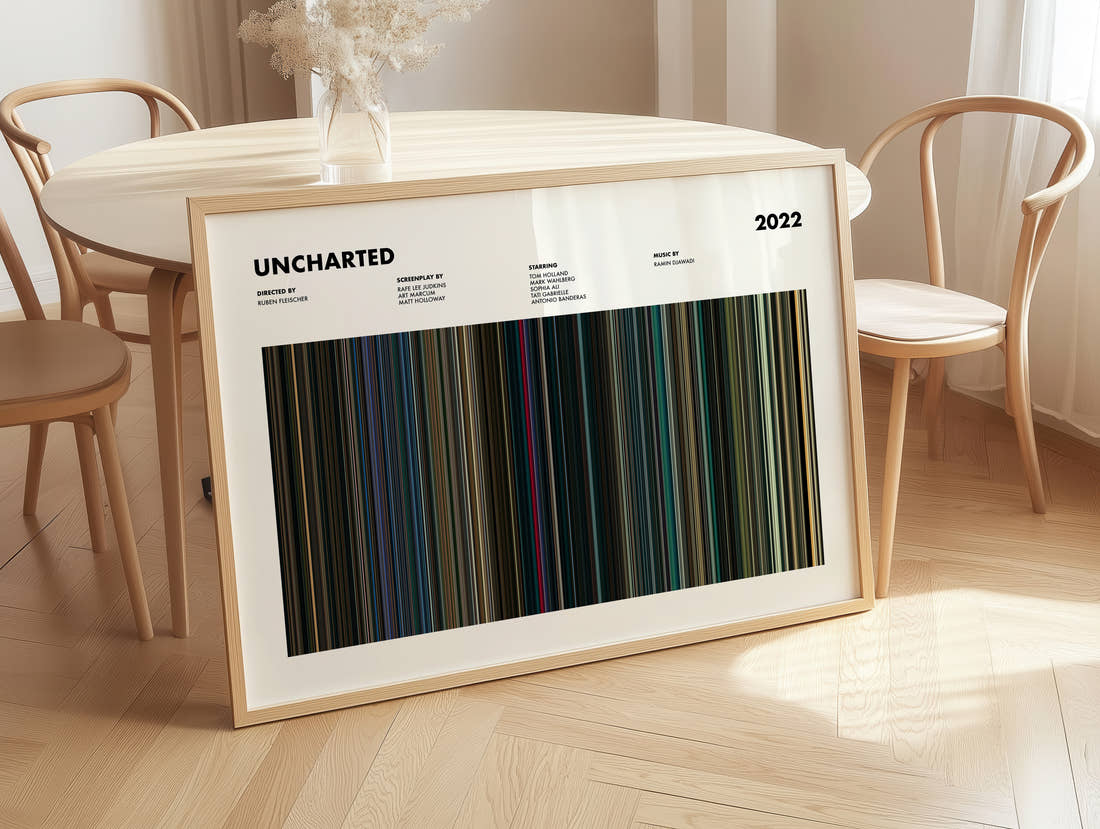 Uncharted Movie Barcode Poster