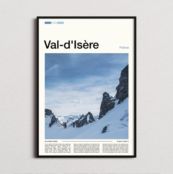 Val D'Isere - Snowy Mountain Peaks - Travel Print