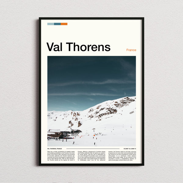 Val Thorens - Skiers On The Piste - Travel Print