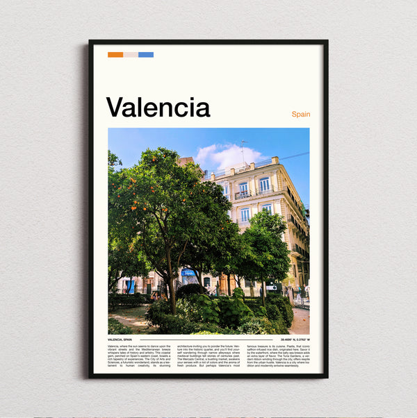 Valencia - Trees In A Square - Travel Print