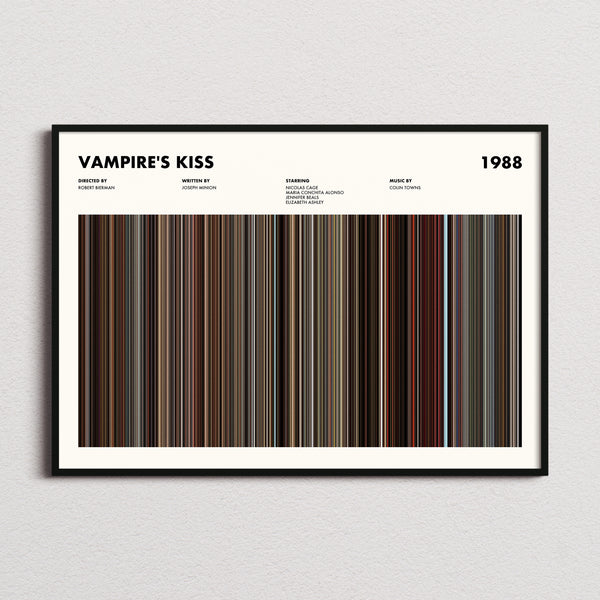 Vampire's Kiss Movie Barcode Poster