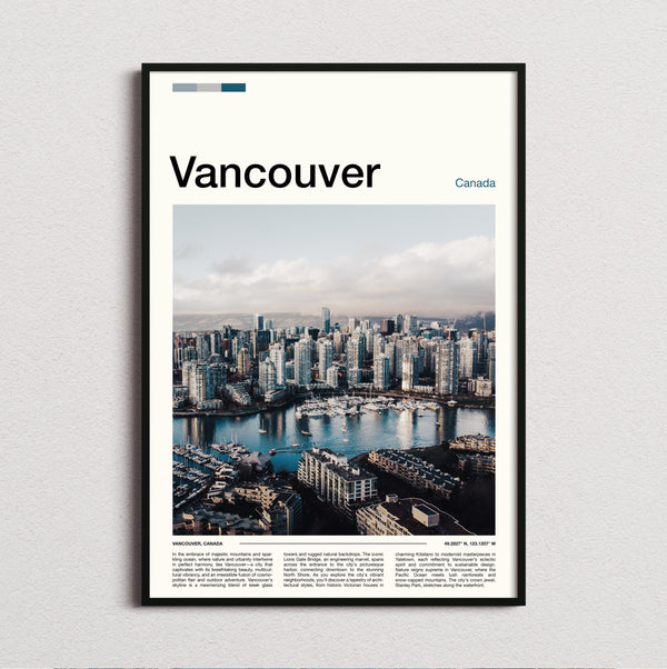 Vancouver - Aerial Harbour View - Travel Print