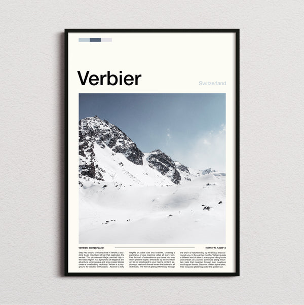 Verbier - Snowy Ridge - Travel Print
