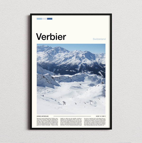 Verbier - Ski Slopes - Travel Print