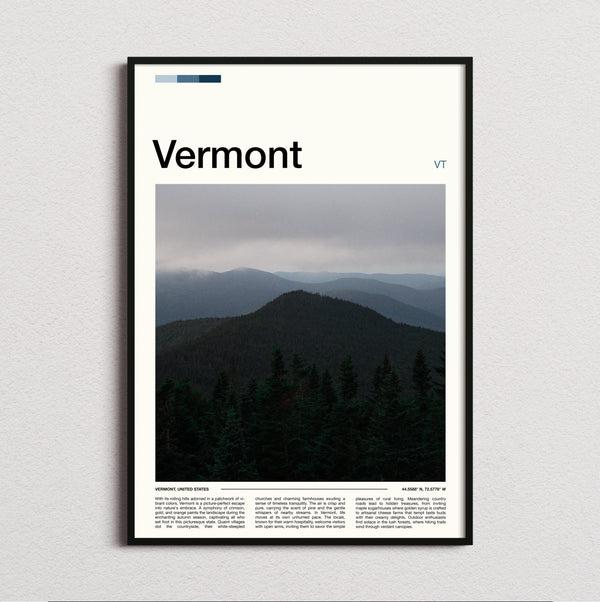 Vermont - Moody Forested Mountains - Travel Print