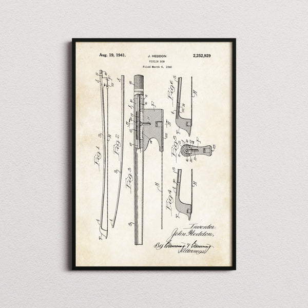 Violin Bow Patent Print