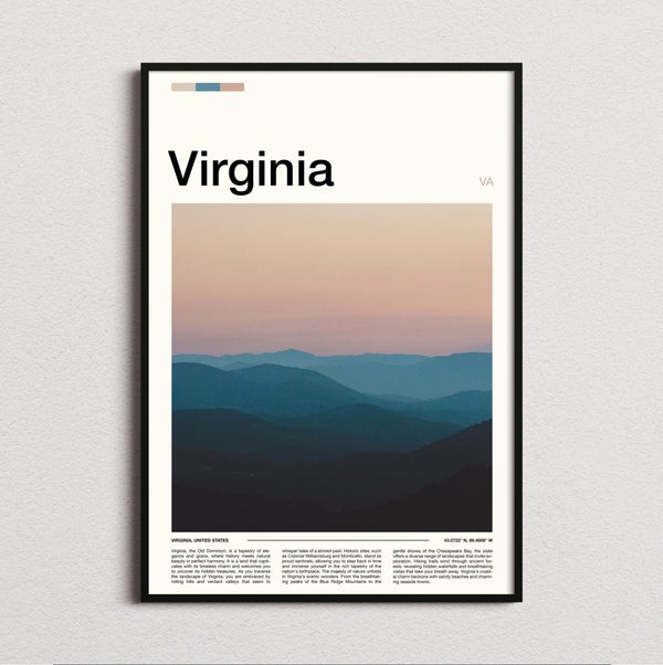 Virginia - Misty Blue Ridges - Travel Print