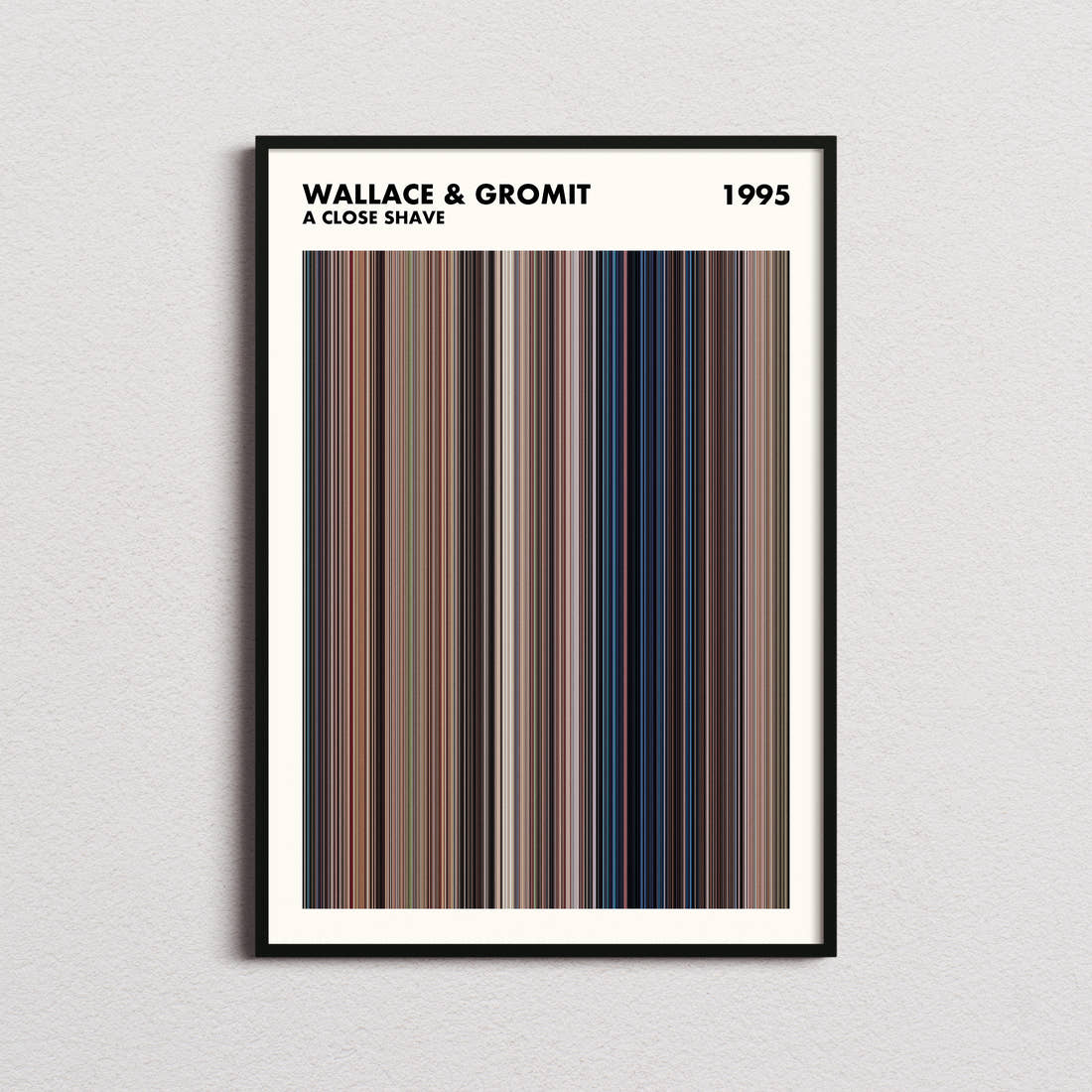 Wallace & Gromit: A Close Shave Movie Barcode Poster - Simplified