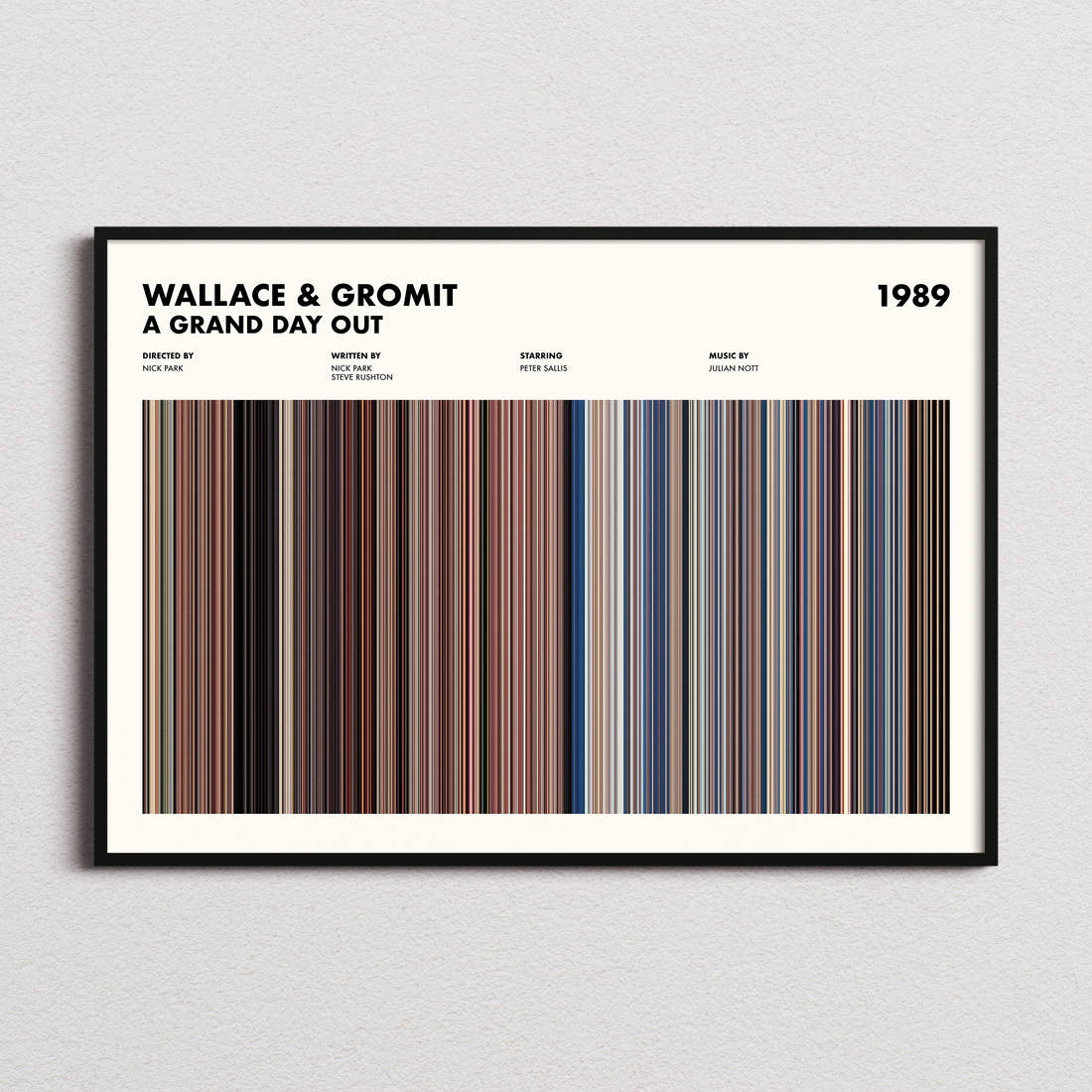 Wallace & Gromit: A Grand Day Out Movie Barcode Poster