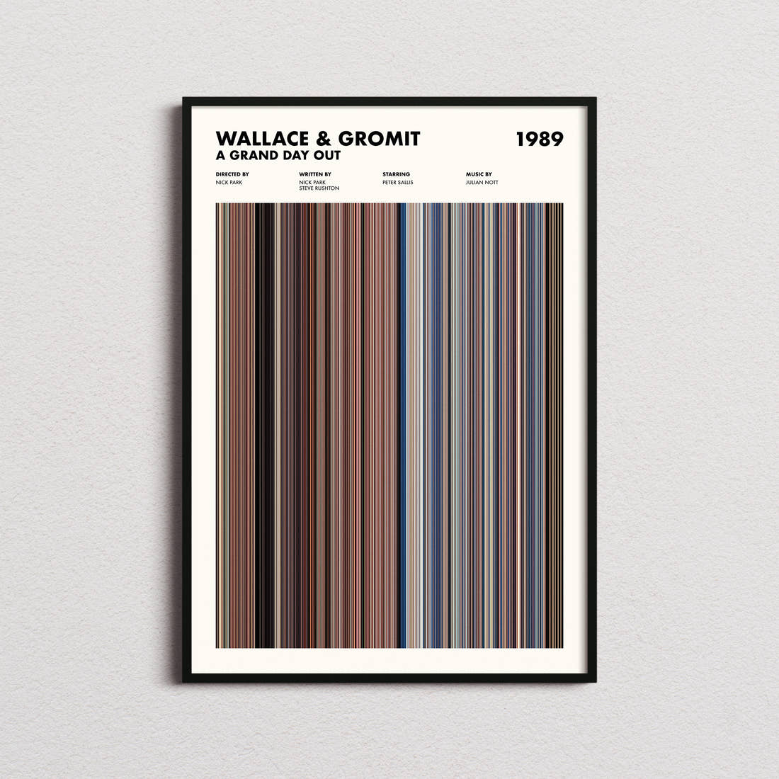 Wallace & Gromit: A Grand Day Out Movie Barcode Poster
