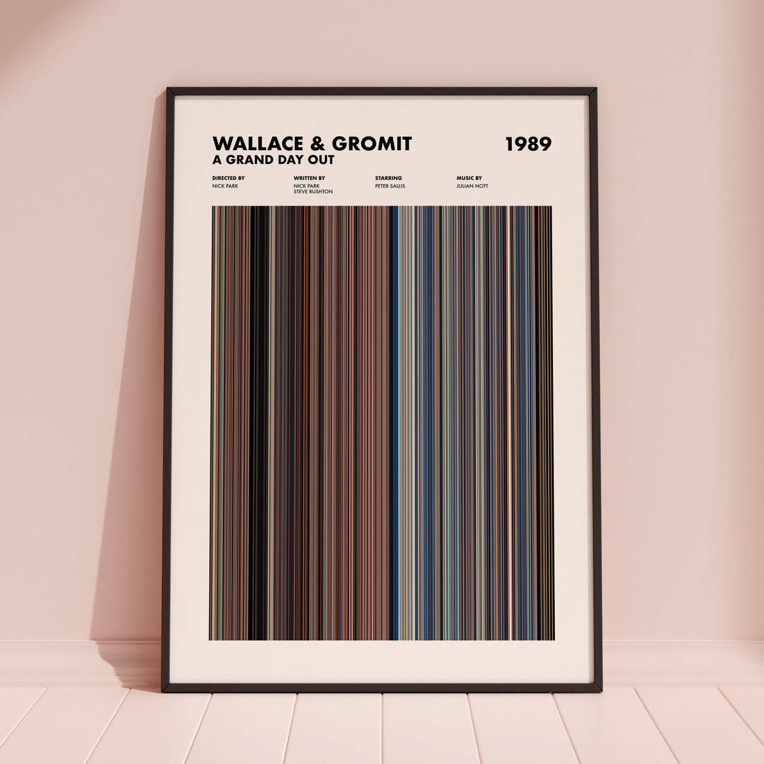 Wallace & Gromit: A Grand Day Out Movie Barcode Poster