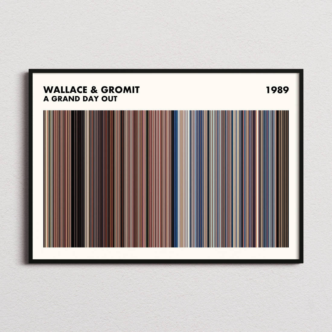 Wallace & Gromit: A Grand Day Out Movie Barcode Poster - Simplified
