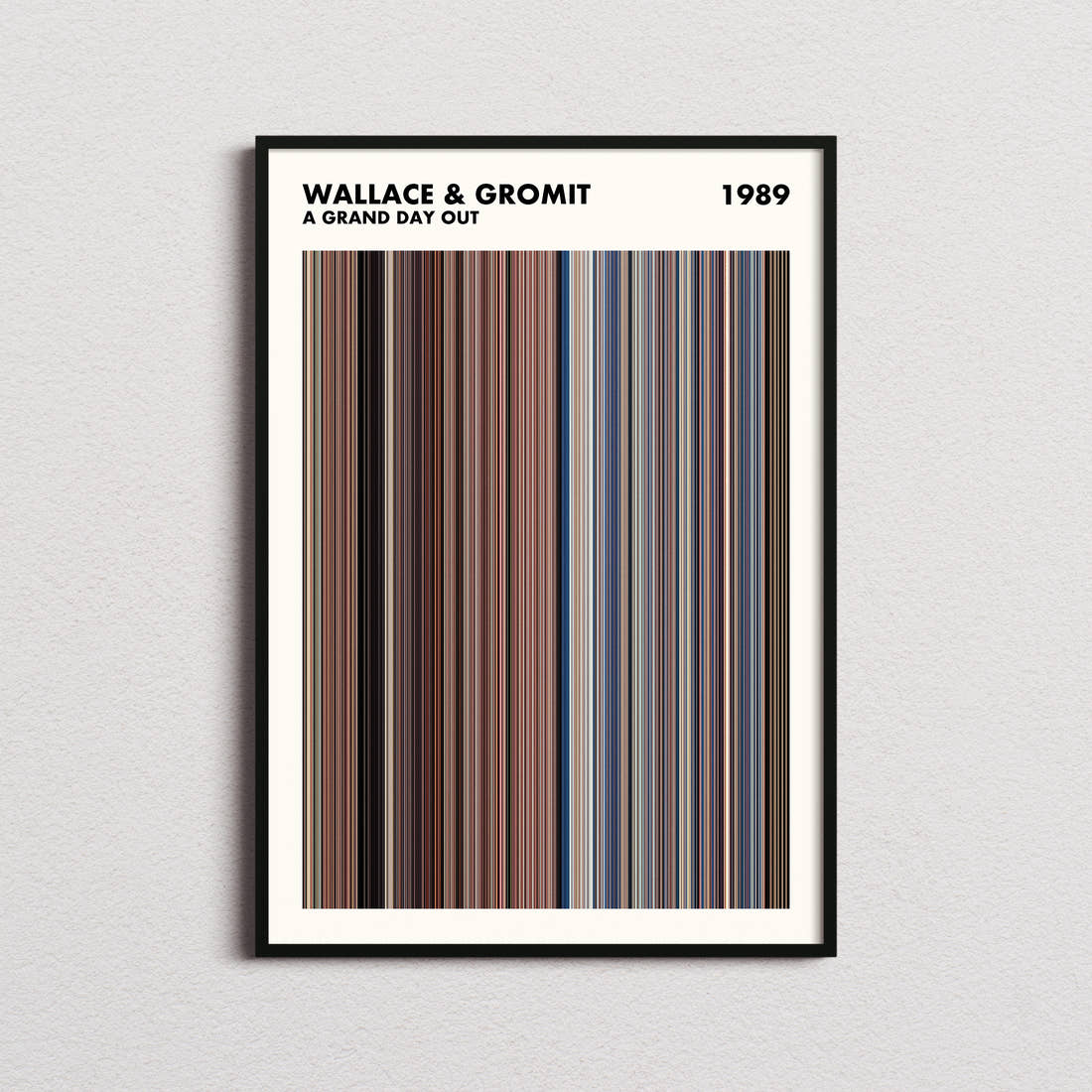 Wallace & Gromit: A Grand Day Out Movie Barcode Poster - Simplified