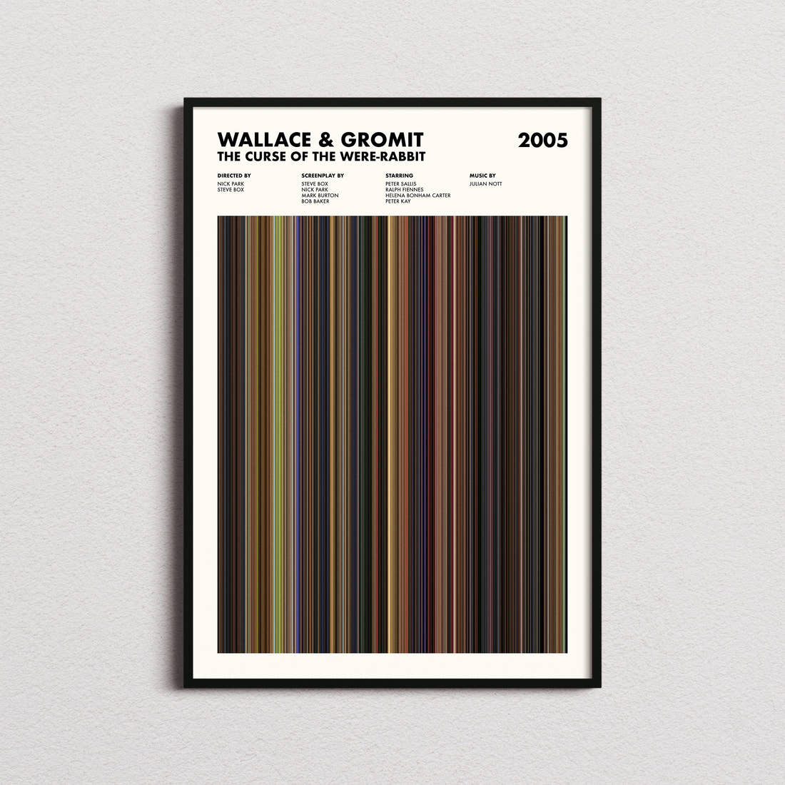 Wallace & Gromit: The Curse of the Were-Rabbit Movie Barcode Poster