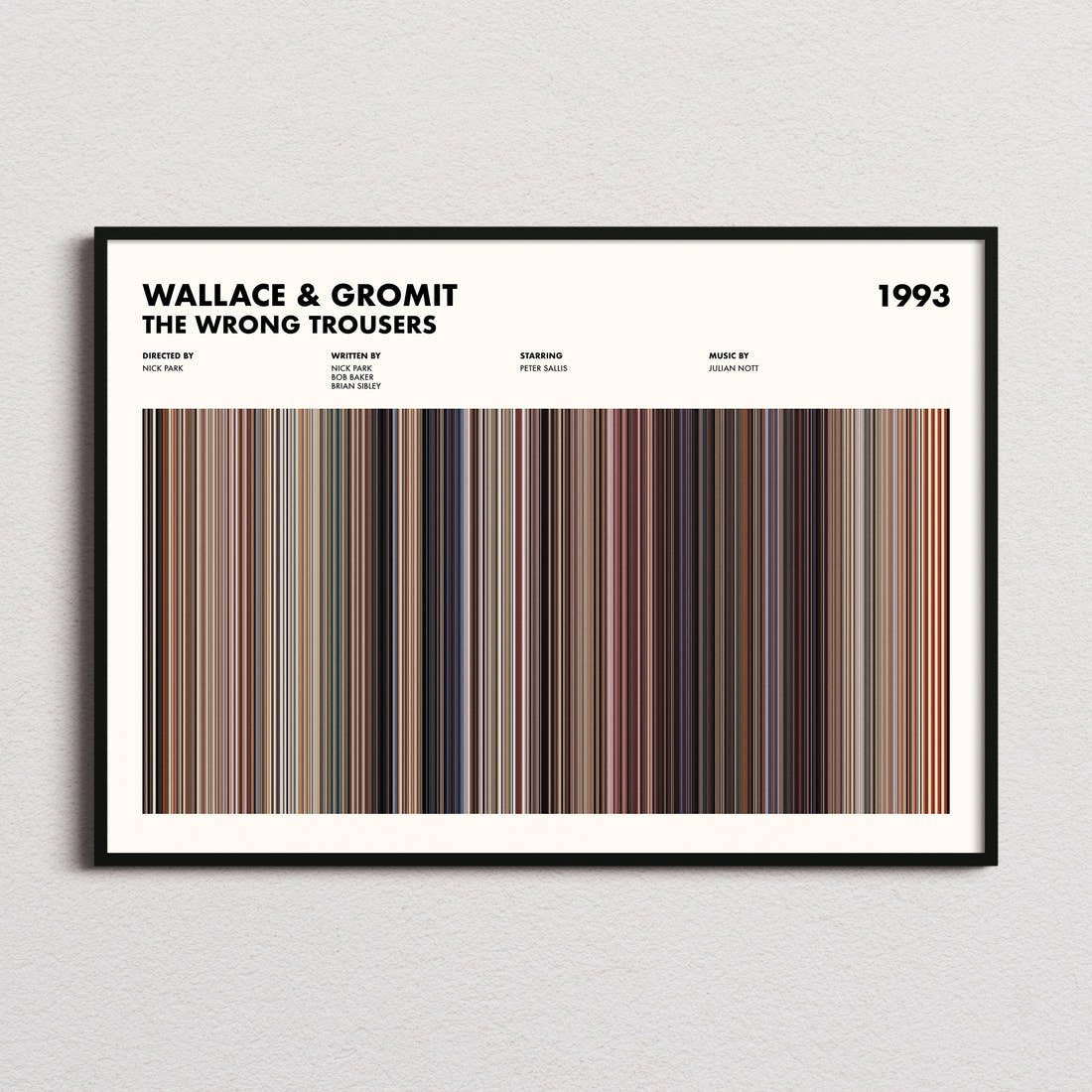 Wallace & Gromit: The Wrong Trousers Movie Barcode Poster