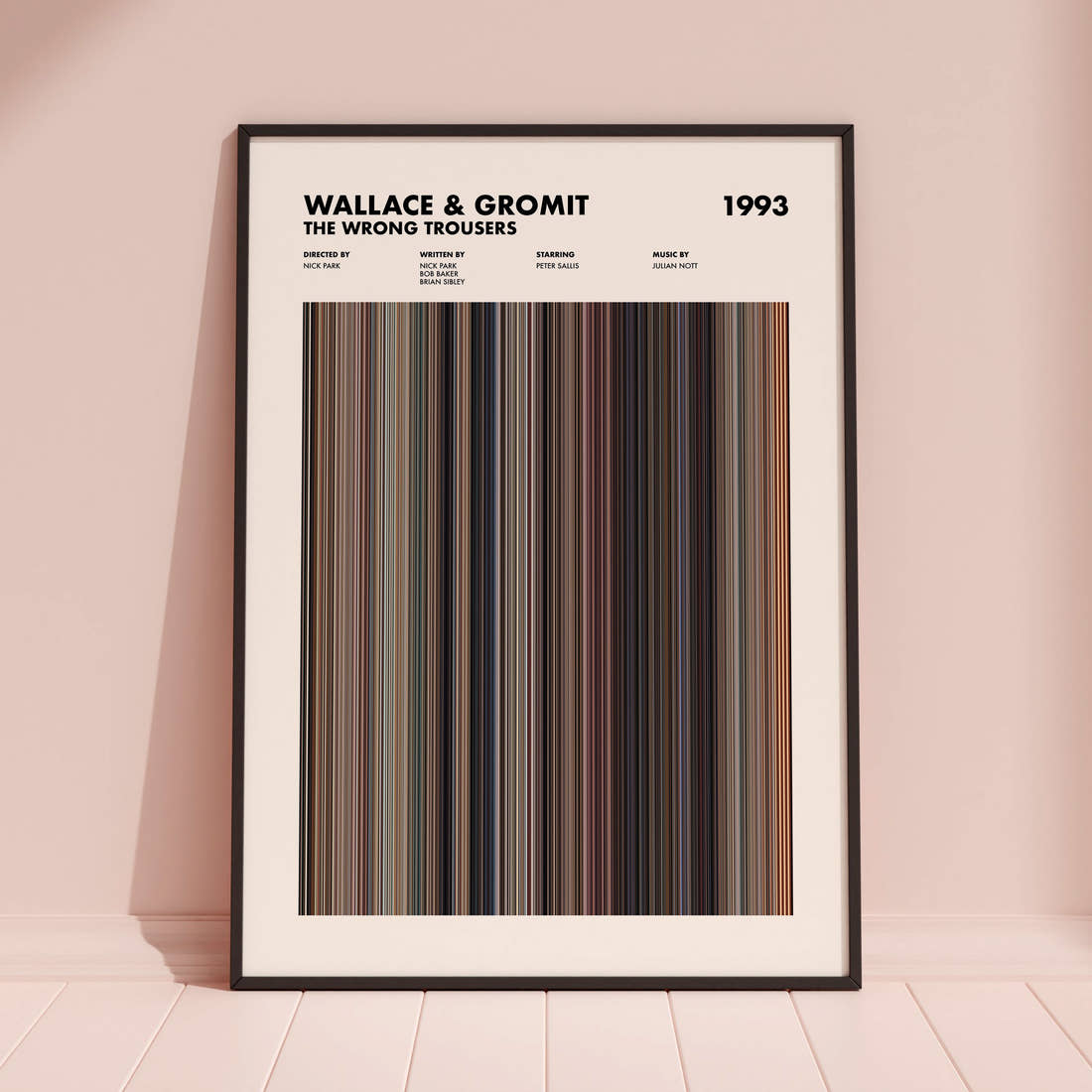 Wallace & Gromit: The Wrong Trousers Movie Barcode Poster
