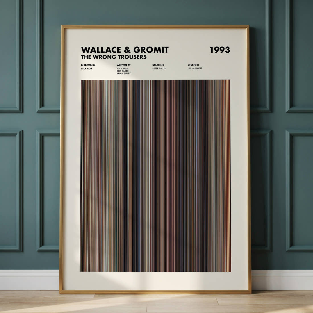 Wallace & Gromit: The Wrong Trousers Movie Barcode Poster