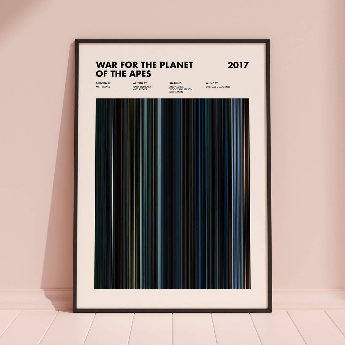 War for the Planet of the Apes Movie Barcode Poster