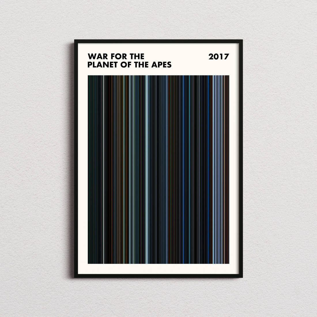War for the Planet of the Apes Movie Barcode Poster - Simplified