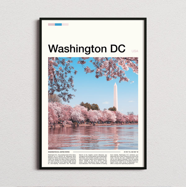 Washington - Cherry Blossoms And Monument - Travel Print