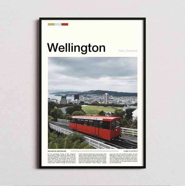 Wellington - Red Cable Car - Travel Print