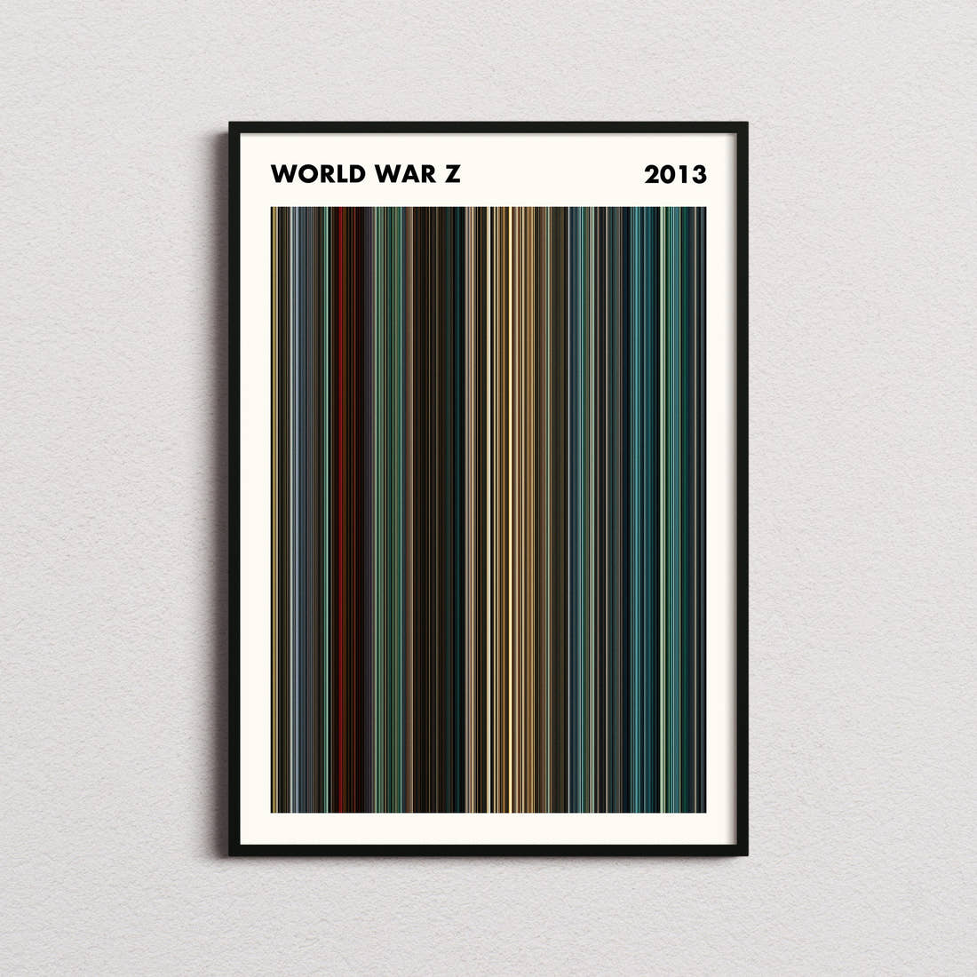 World War Z Movie Barcode Poster - Simplified