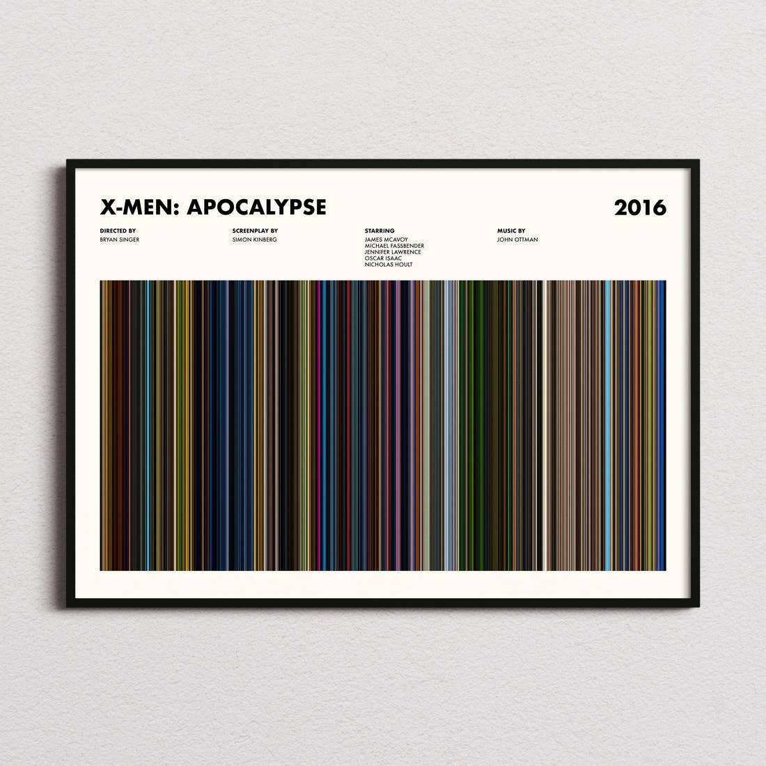 X-Men: Apocalypse Movie Barcode Poster