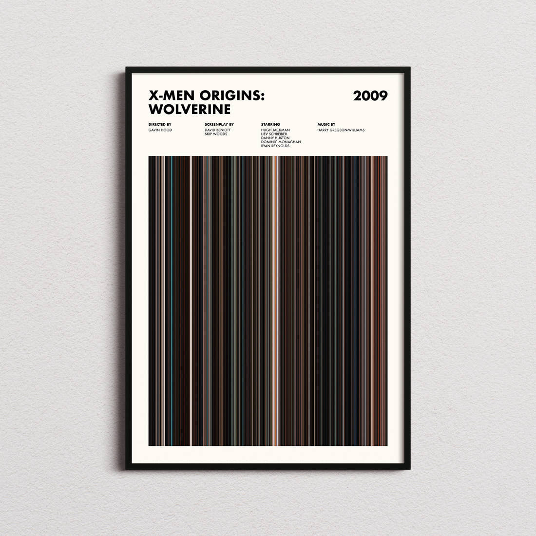 X-Men Origins: Wolverine Movie Barcode Poster