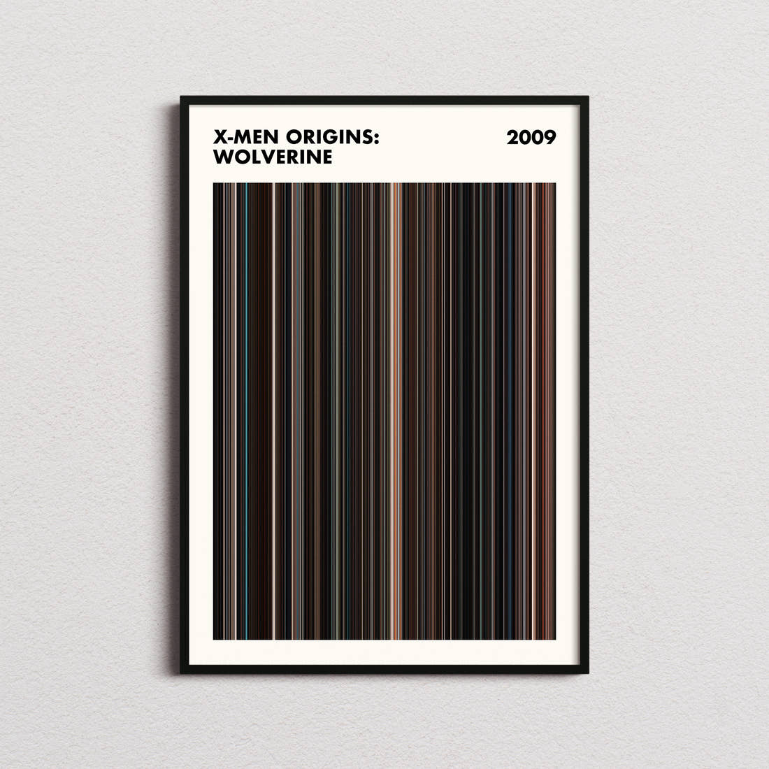 X-Men Origins: Wolverine Movie Barcode Poster - Simplified
