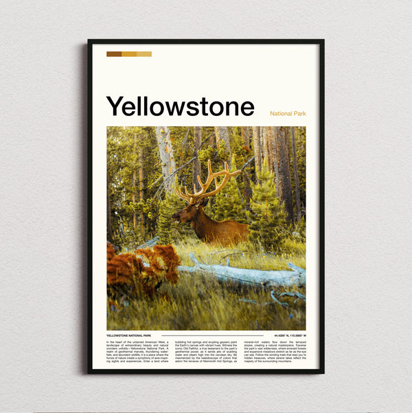 Yellowstone - Elk In The Forest - Travel Print