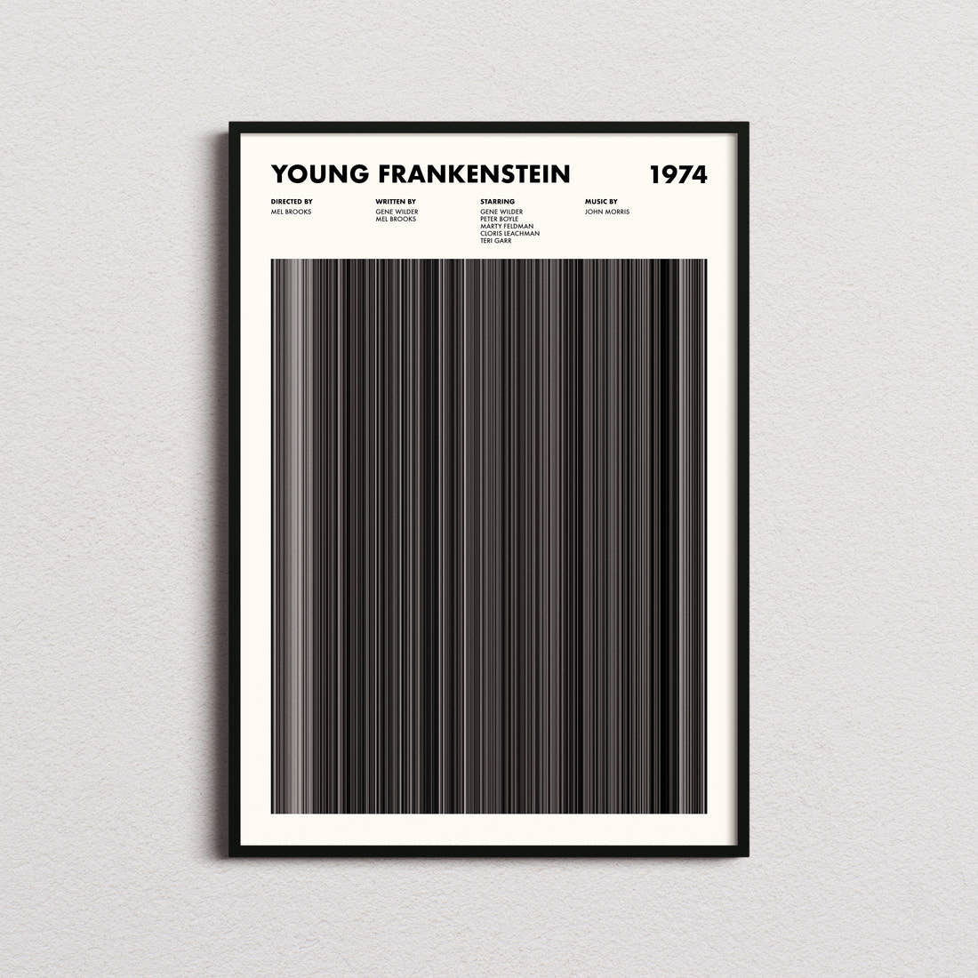Young Frankenstein Movie Barcode Poster
