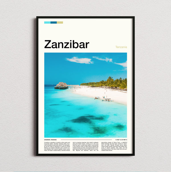 Zanzibar - Turquoise Lagoon And Palms - Travel Print