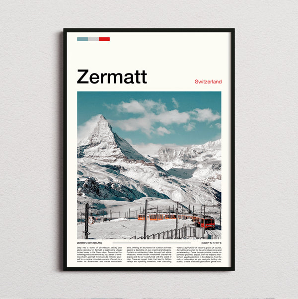 Zermatt - Red Mountain Railway - Travel Print