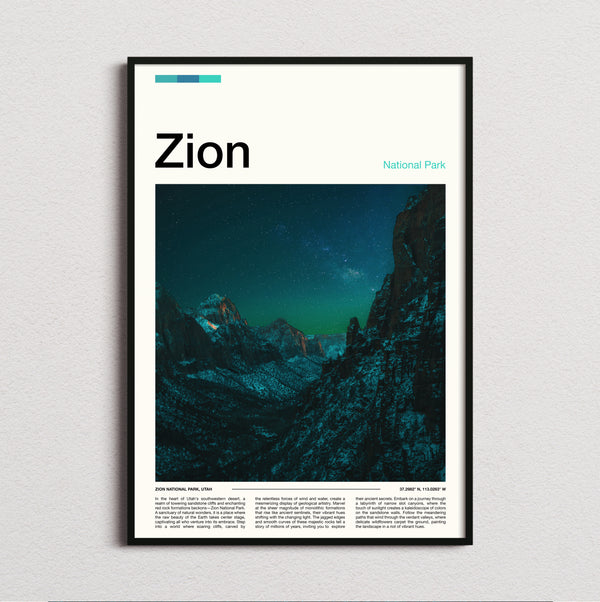 Zion - Canyon Walls At Dusk - Travel Print
