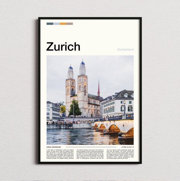 Zurich - Grossmünster Twin Towers - Travel Print