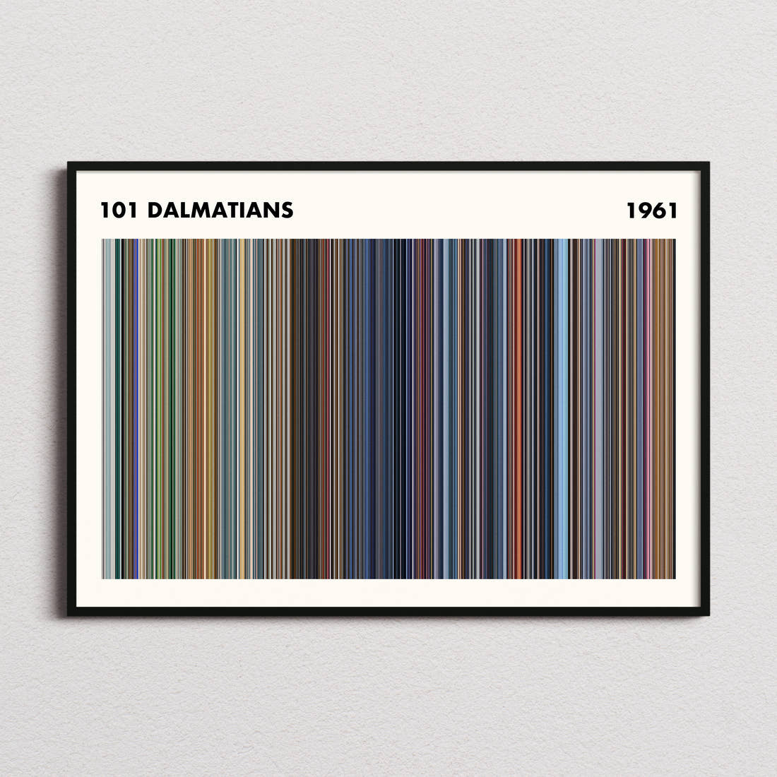 101 Dalmatians Movie Barcode Poster - Simplified