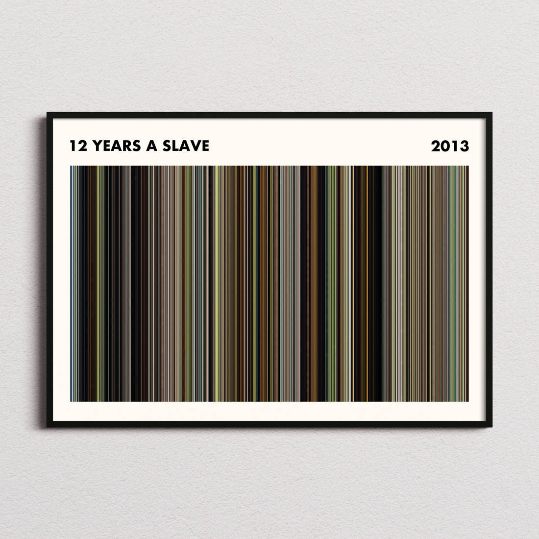 12 Years a Slave Movie Barcode Poster - Simplified