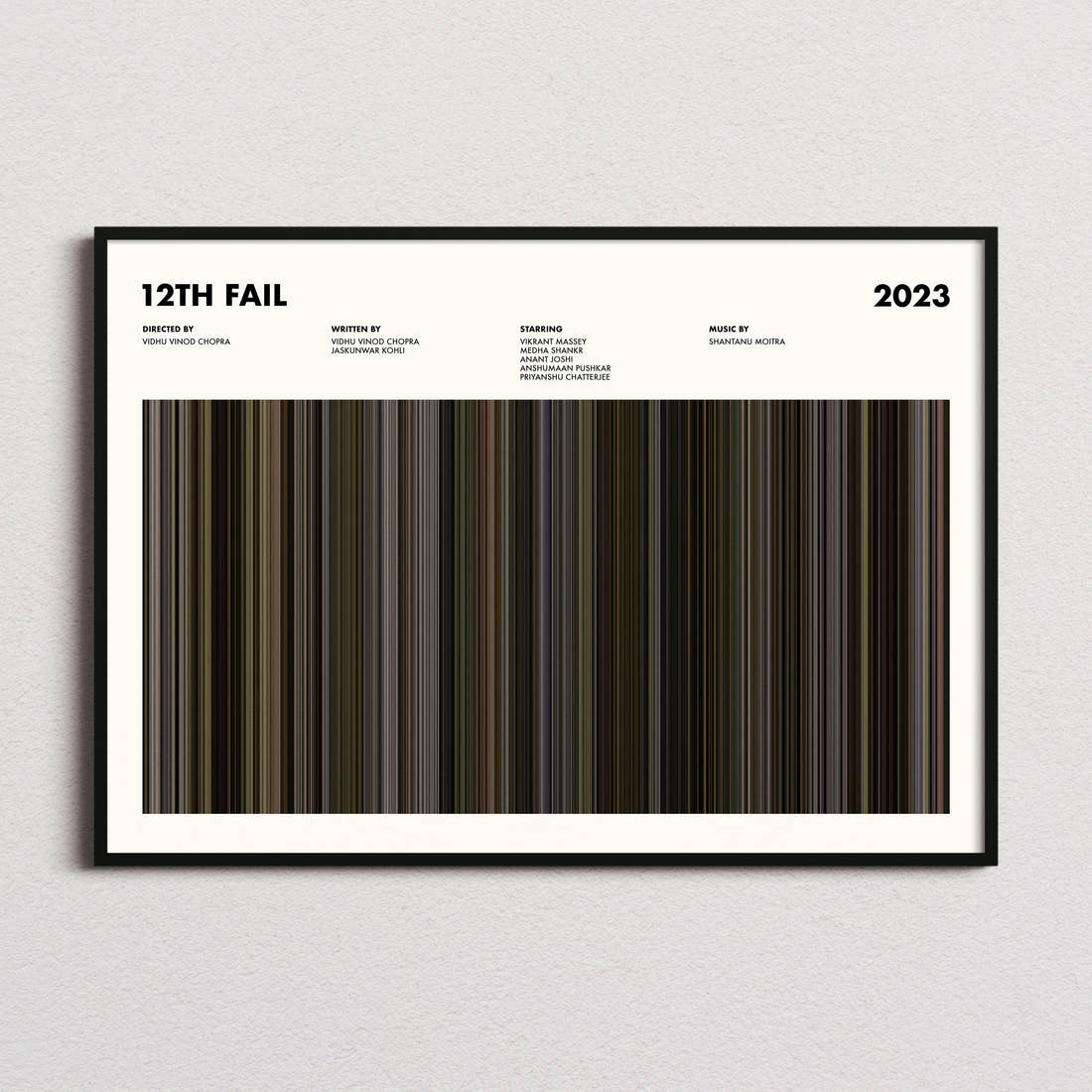 12th Fail Movie Barcode Poster