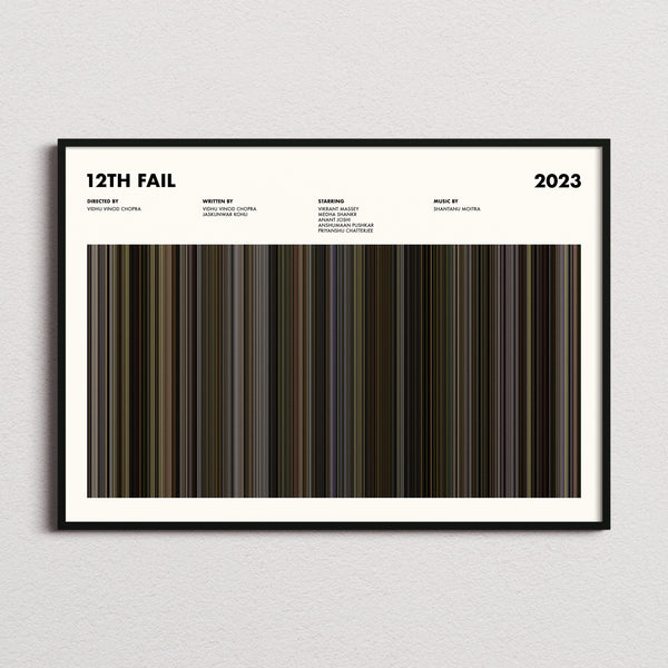 12th Fail Movie Barcode Poster