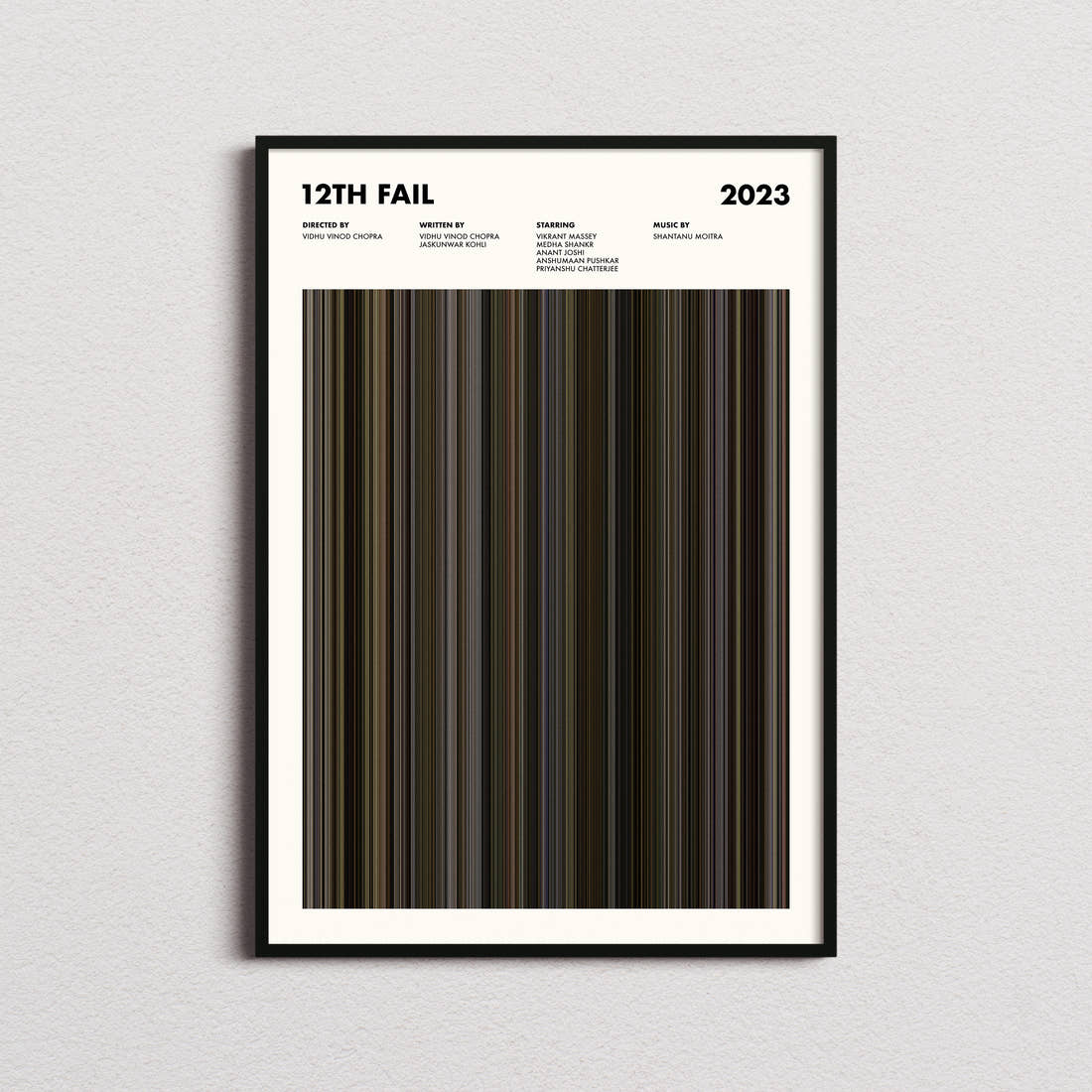 12th Fail Movie Barcode Poster