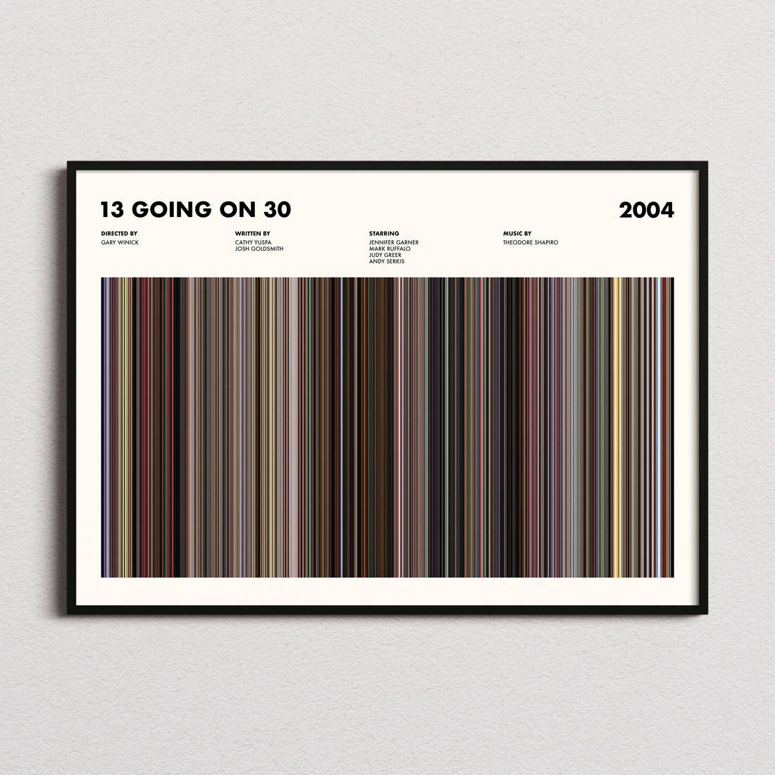 13 Going on 30 Movie Barcode Poster