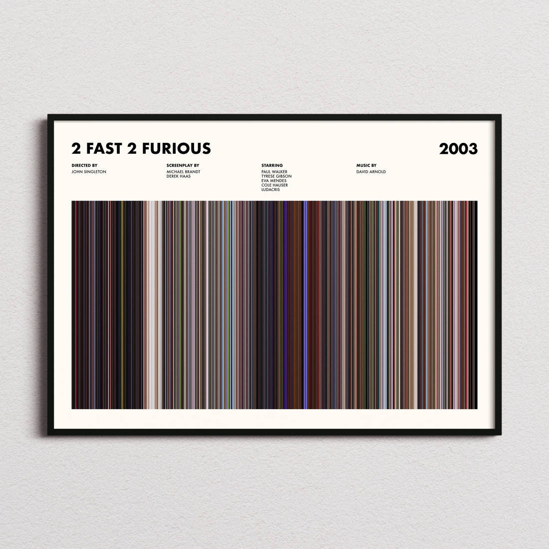 2 Fast 2 Furious Movie Barcode Poster