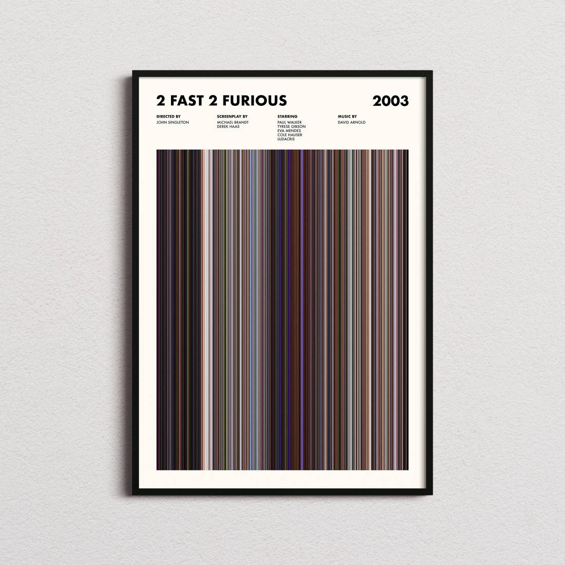 2 Fast 2 Furious Movie Barcode Poster