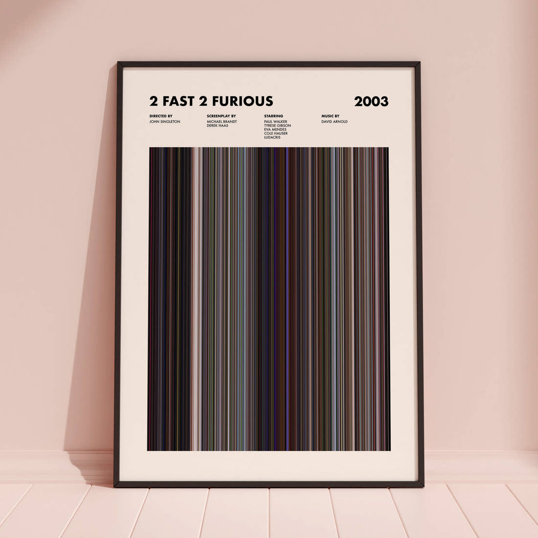 2 Fast 2 Furious Movie Barcode Poster