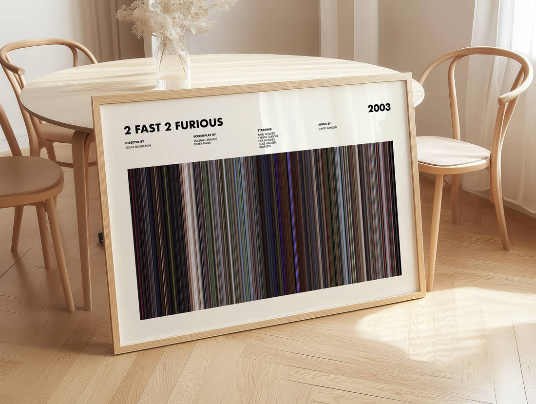 2 Fast 2 Furious Movie Barcode Poster