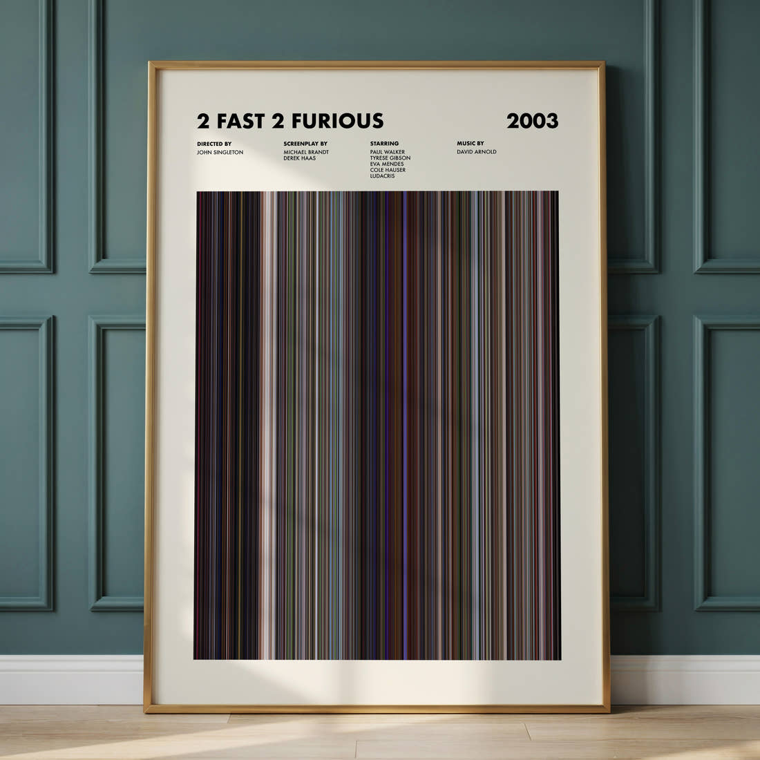 2 Fast 2 Furious Movie Barcode Poster