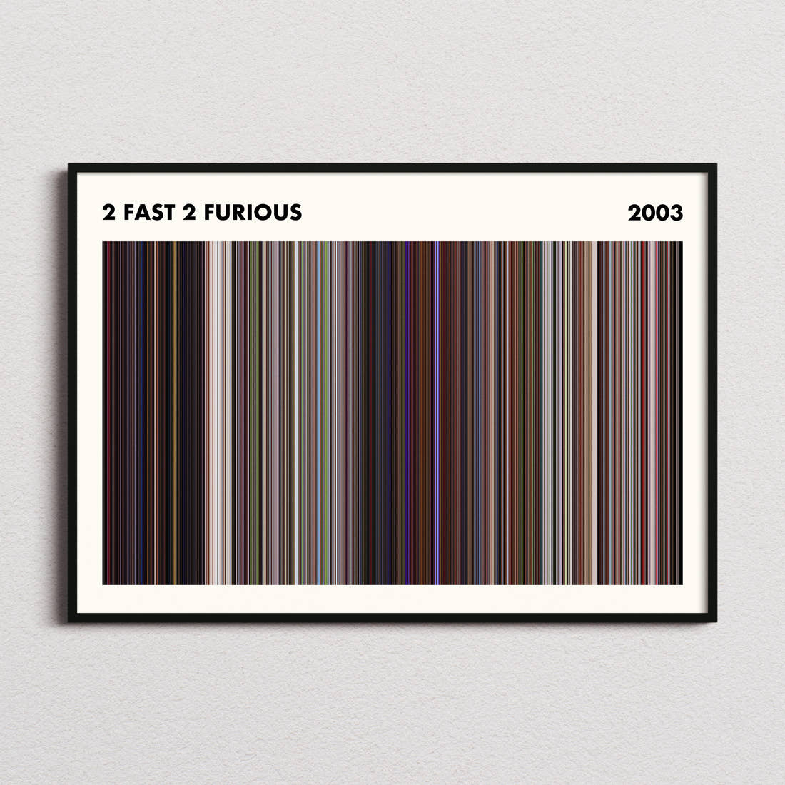 2 Fast 2 Furious Movie Barcode Poster - Simplified