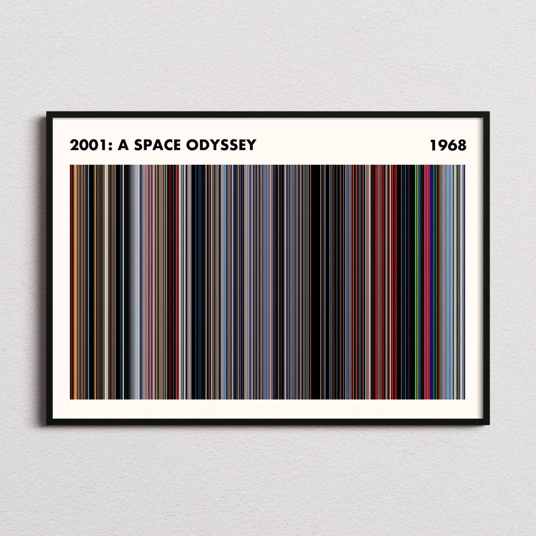2001: A Space Odyssey Movie Barcode Poster - Simplified