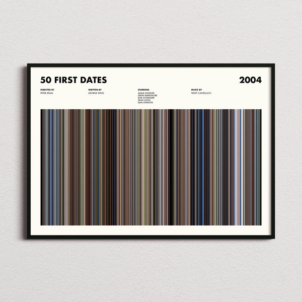 50 First Dates Movie Barcode Poster